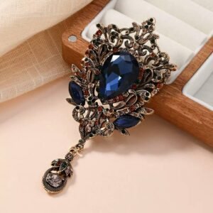New Retro Hot-Selling Rhinestone Drop Brooch