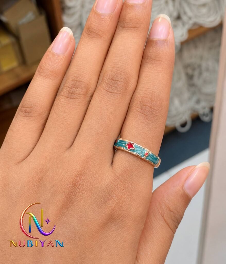 Classical Ethnic Style Enamel Ruyi Adjustable Ring